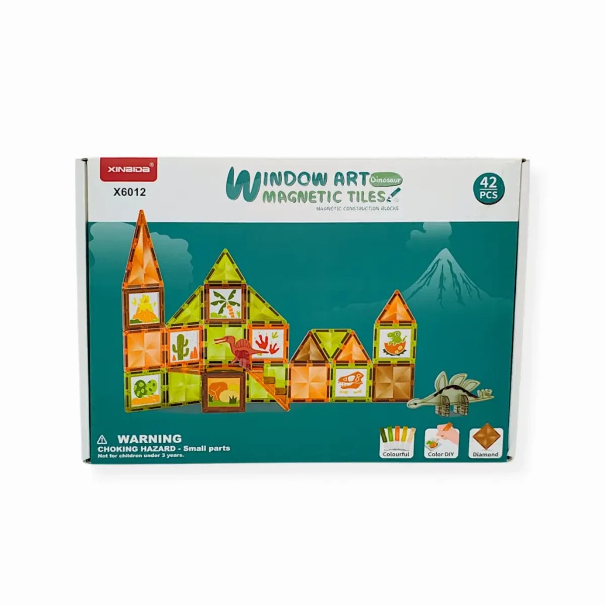 Klocki magnetyczne Dinozaury Window Art 42 el., od 3 lat
