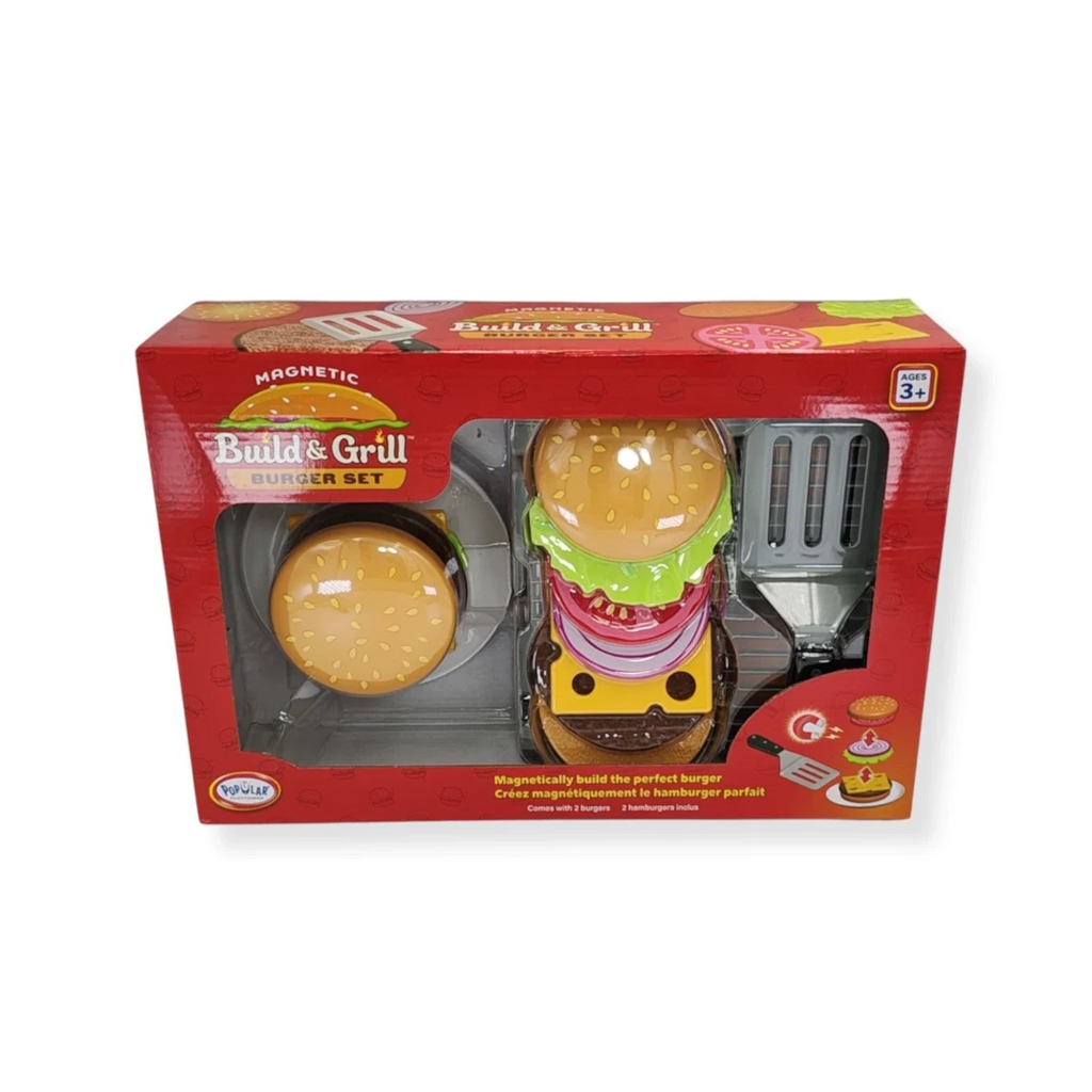 Magnetyczny zestaw burger z grillem 18 el., od 3 lat