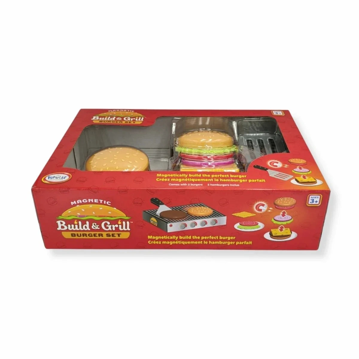 Magnetyczny zestaw burger z grillem 18 el., od 3 lat