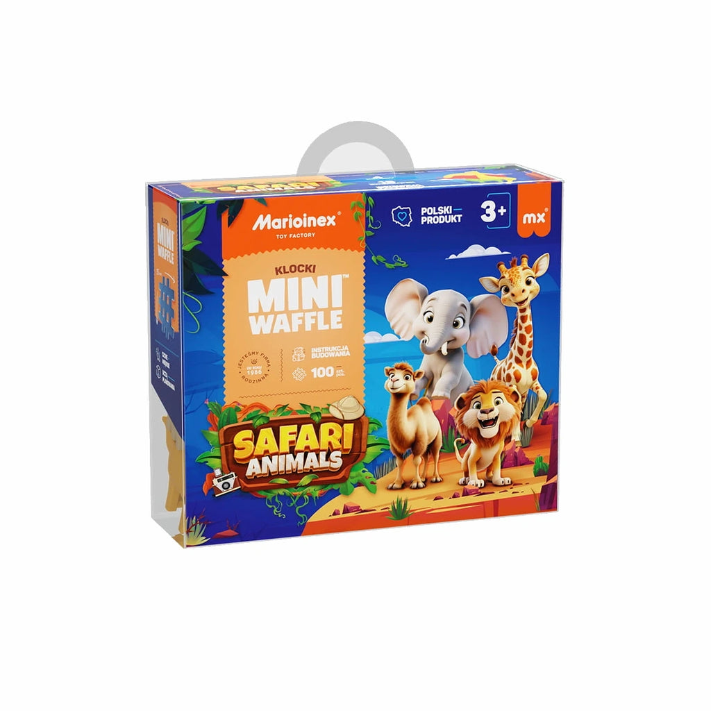 Klocki z figurkami Mini Waffle Animals Safari 100 el., od 3 lat