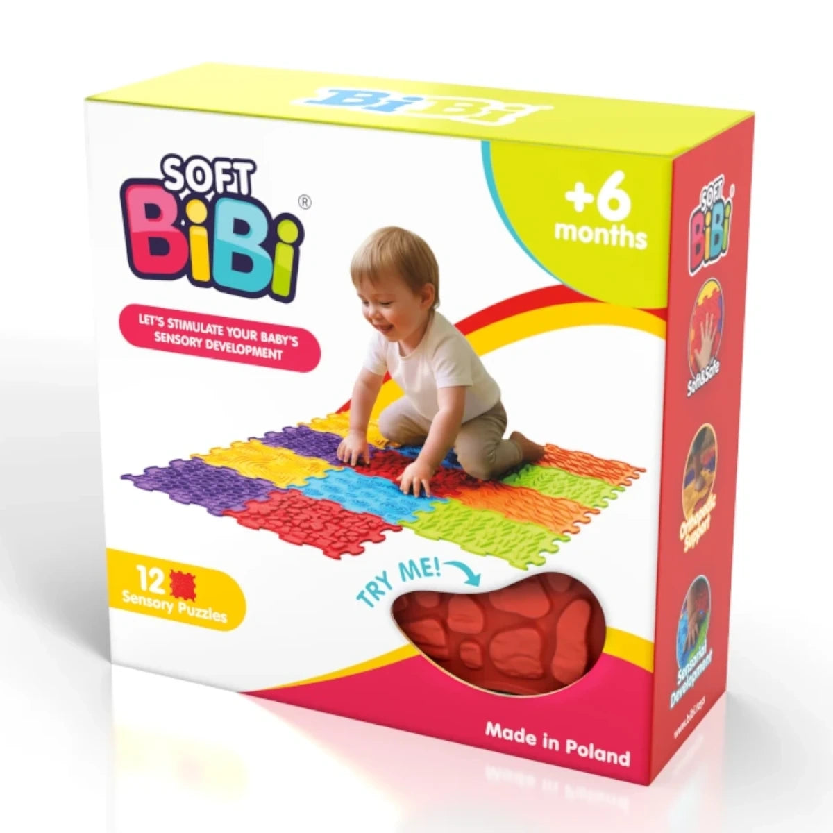 Maty sensoryczne BiBi Sensory Mats 12 el. od 6 miesięcy, od 6 mies.