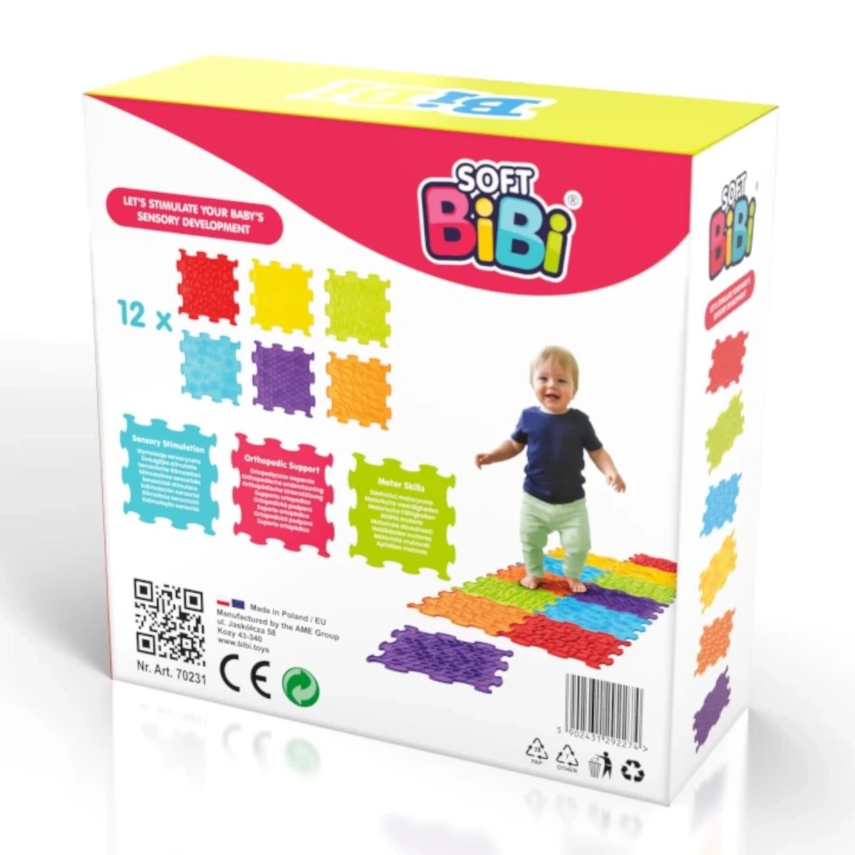Maty sensoryczne BiBi Sensory Mats 12 el. od 6 miesięcy, od 6 mies.