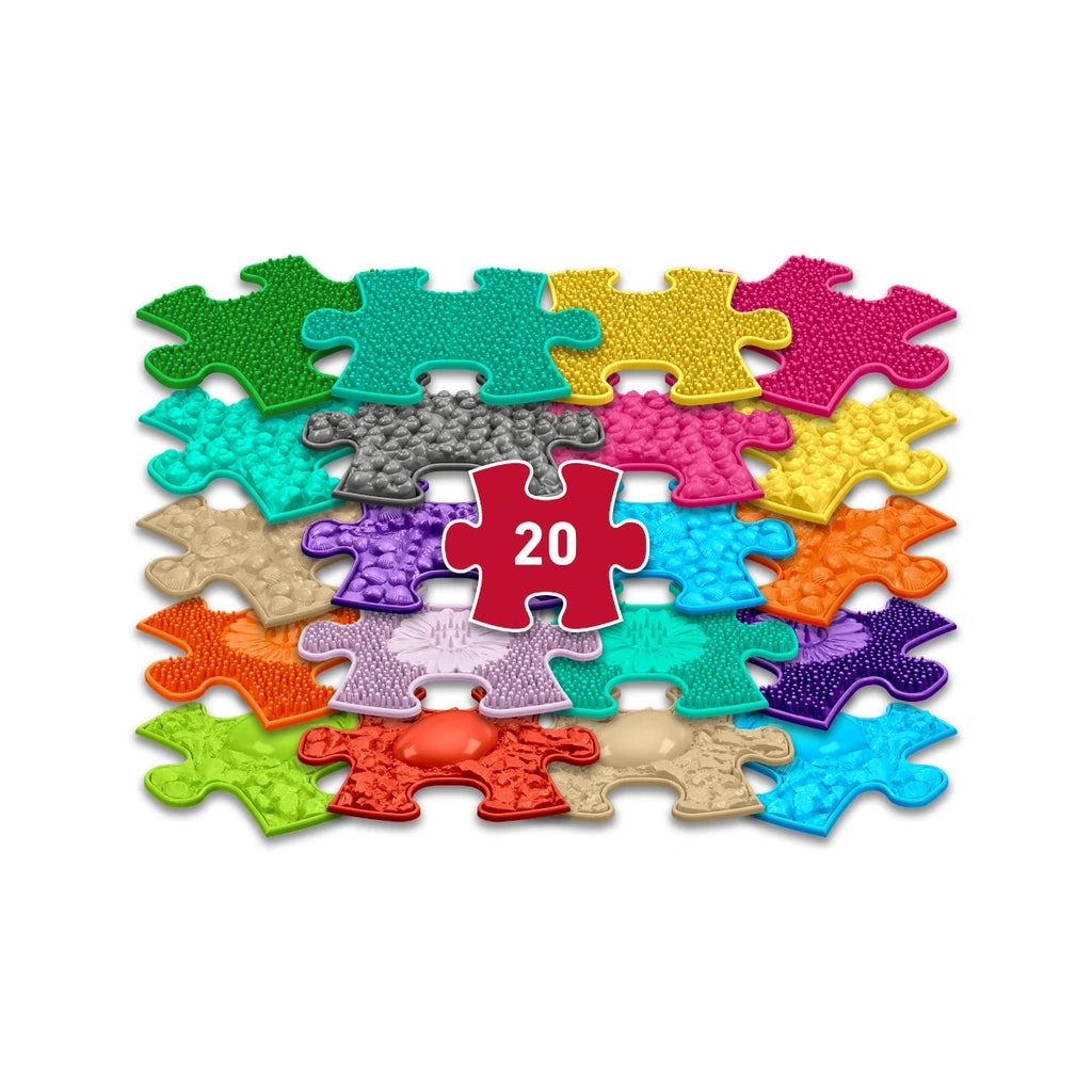 Zestaw 20 mat sensorycznych Mini Puzzle kolorowych 12 msc+, od 1 roku