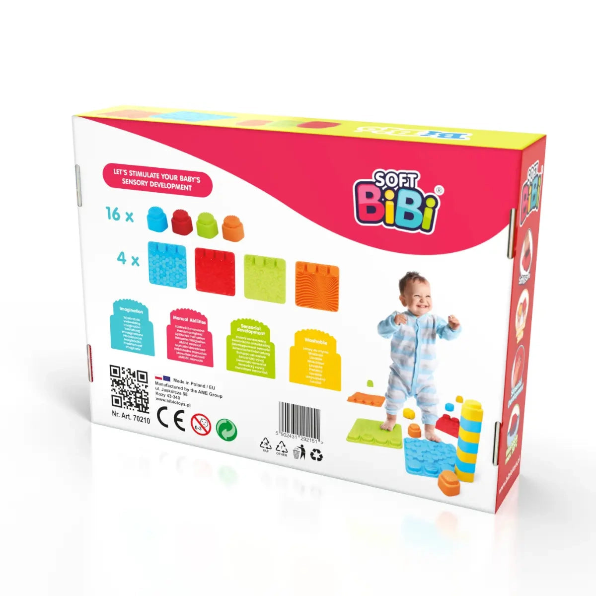 Maty sensoryczne z klockami Soft BiBi 20 el., od 6 mies.