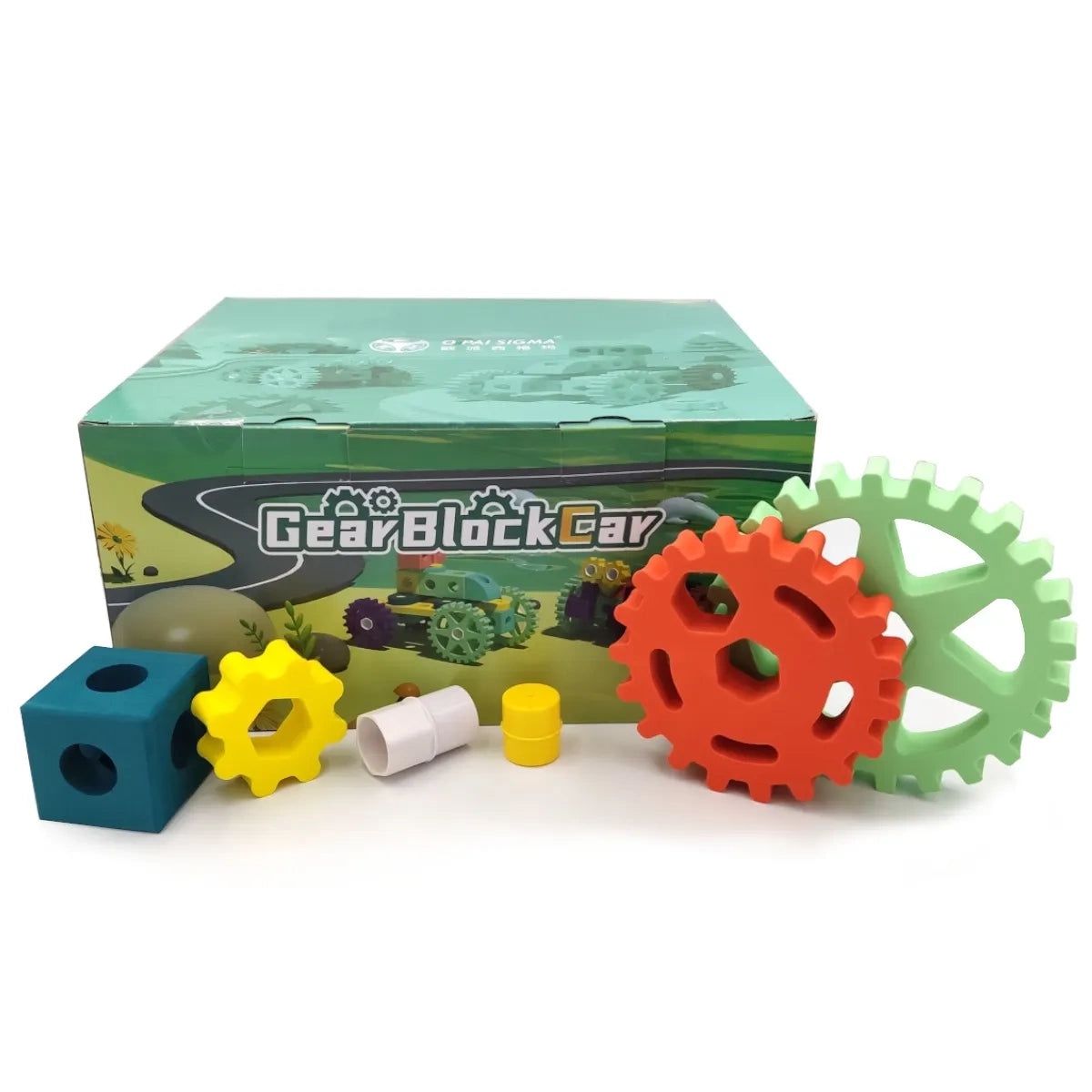 Piankowe klocki konstrukcyjne Gear Joy I 77 el., od 3 lat