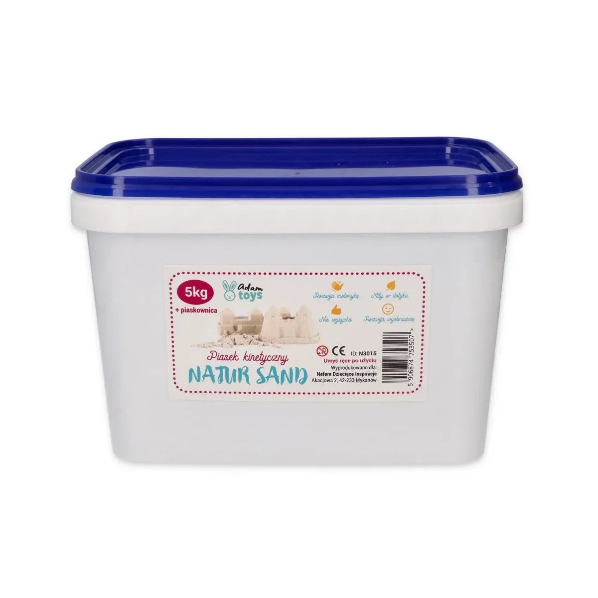 Piasek kinetyczny NaturSand 5 kg z piaskownicą, od 3 lat