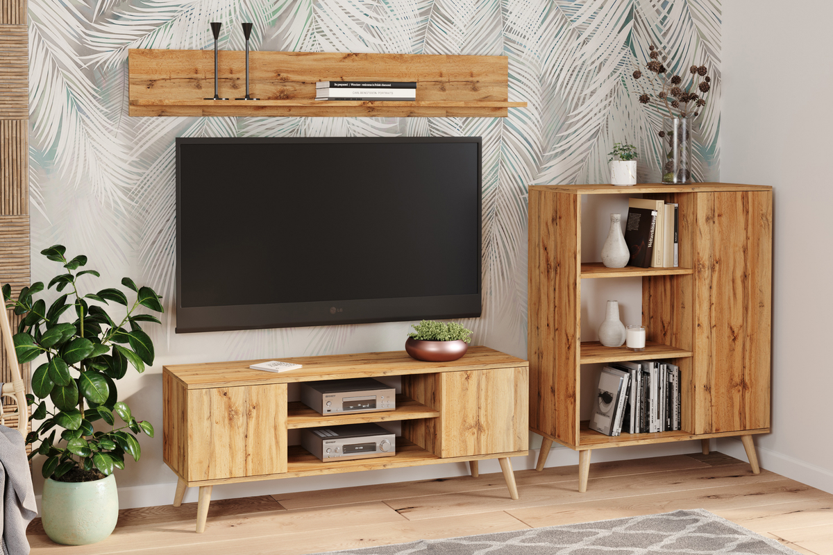 Półka Shelf 100 cm dąb craft złoty