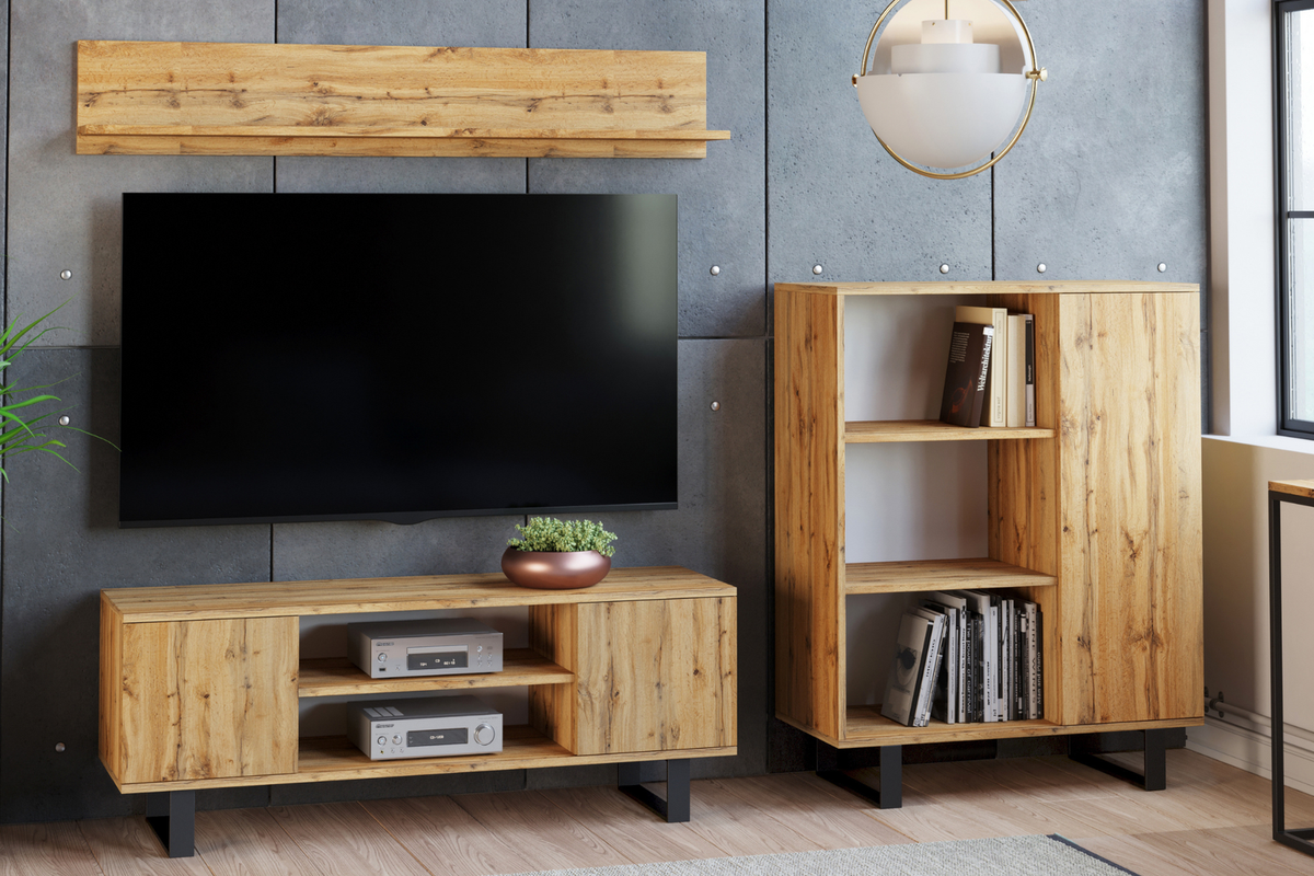 Półka Shelf 100 cm dąb craft złoty