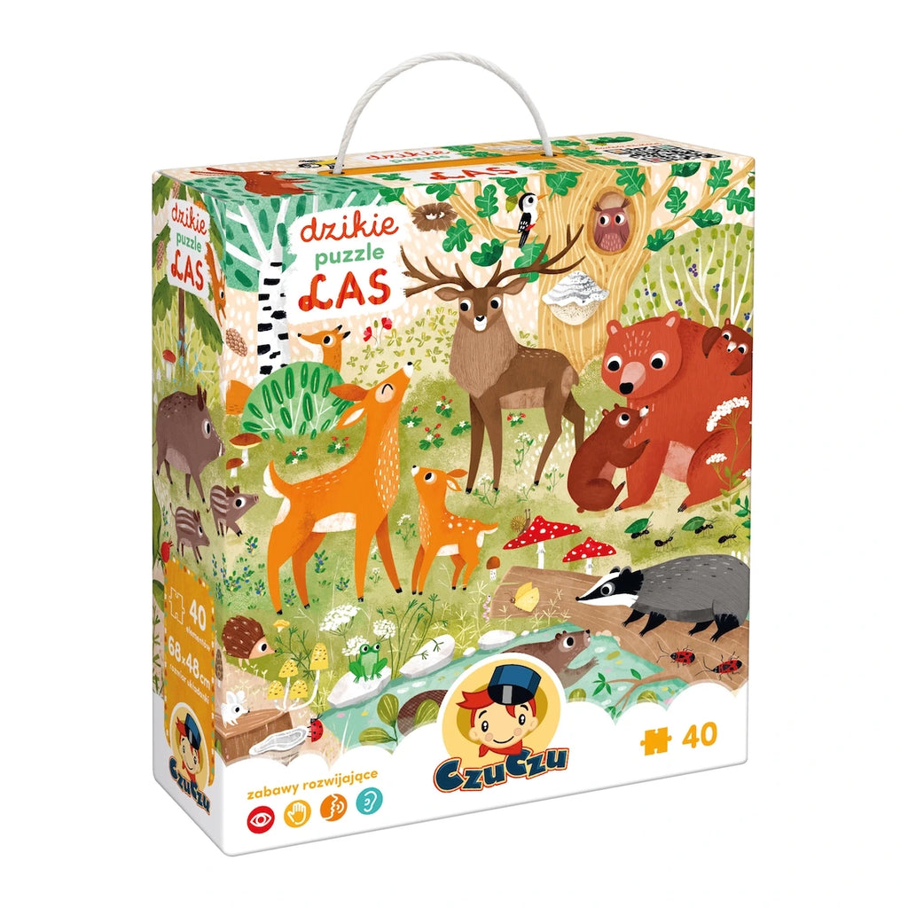 Puzzle Las Leśne zwierzęta 40 el., od 3 lat