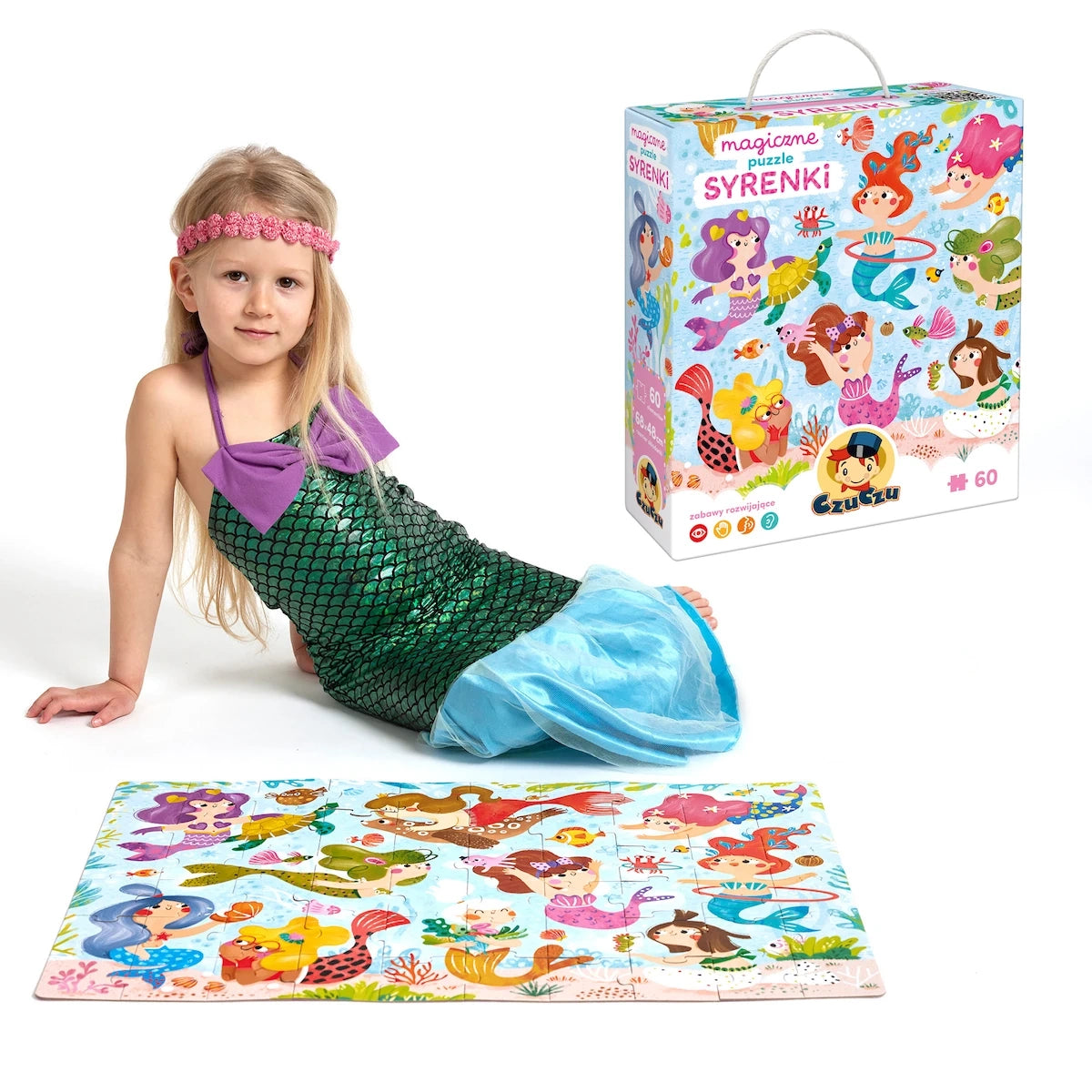 Puzzle magiczne Syrenki zmieniające kolory, od 4 lat