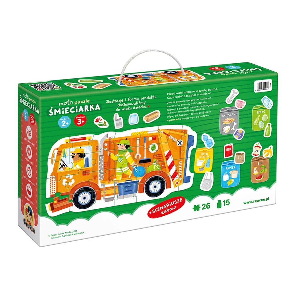Układanka edukacyjna Puzzle Śmieciarka 26 el., od 2 lat