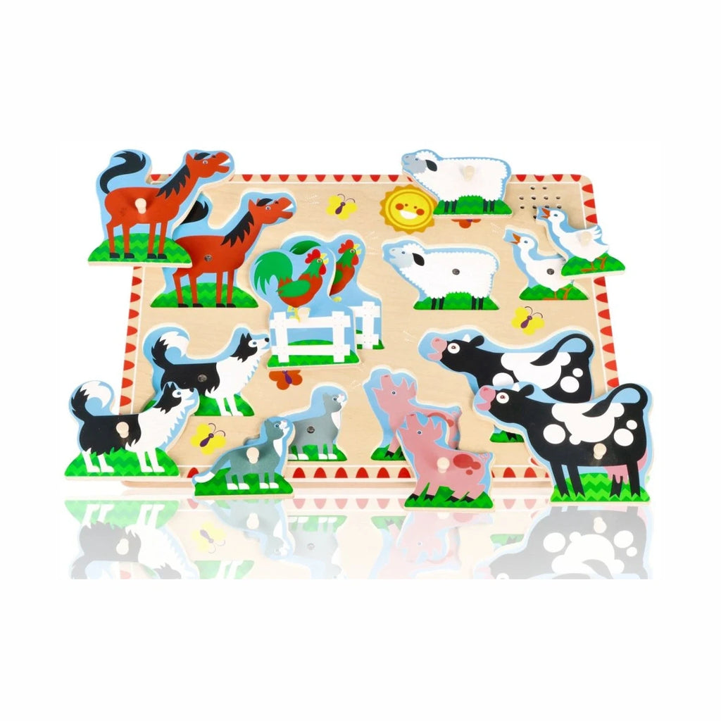Puzzle dźwiękowe zwierzęta z farmy 8 el., od 2 lat