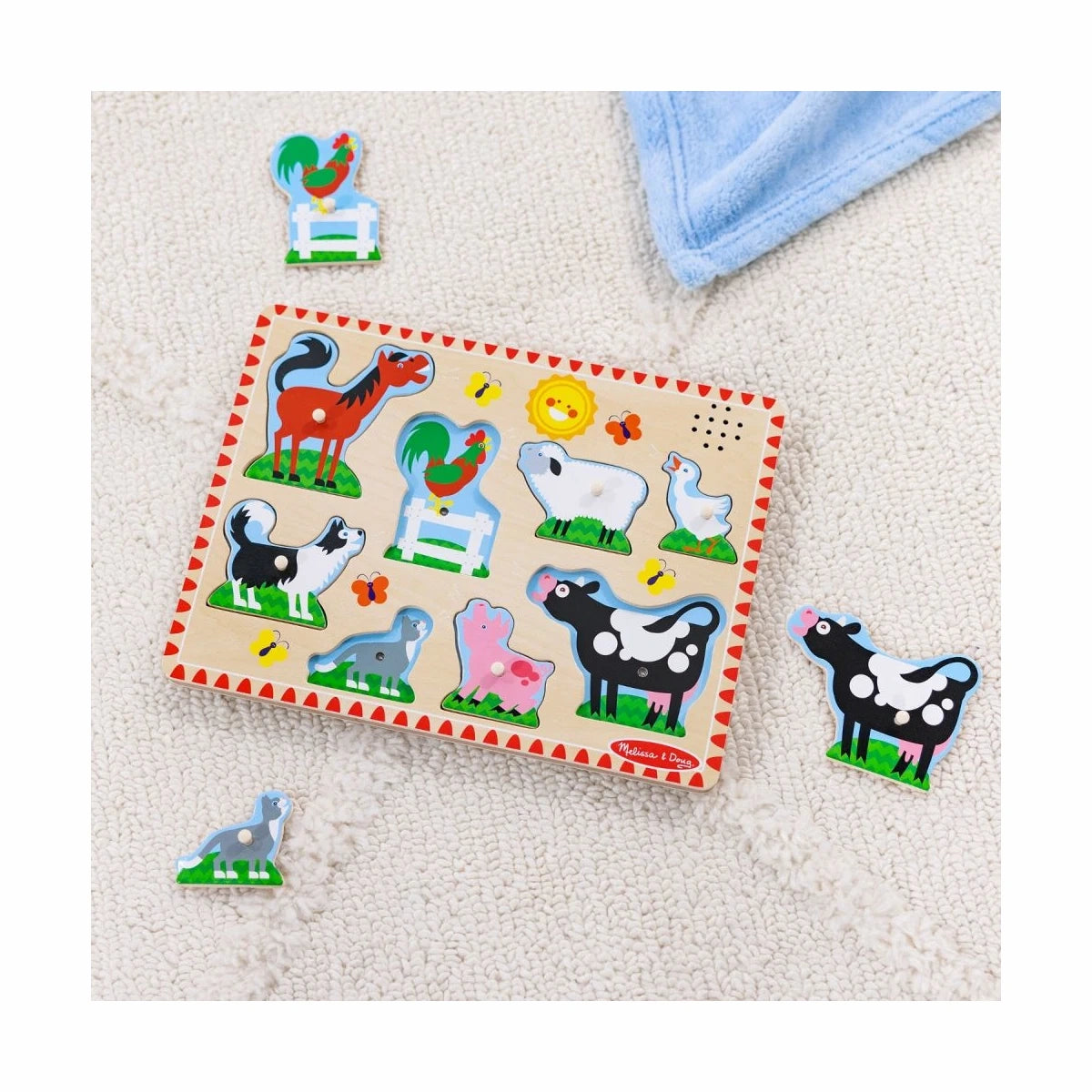 Puzzle dźwiękowe zwierzęta z farmy 8 el., od 2 lat