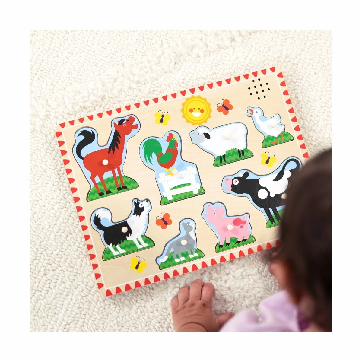 Puzzle dźwiękowe zwierzęta z farmy 8 el., od 2 lat
