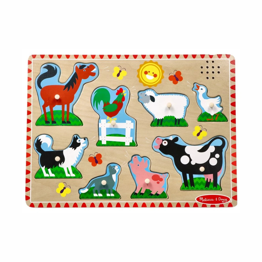 Puzzle dźwiękowe zwierzęta z farmy 8 el., od 2 lat