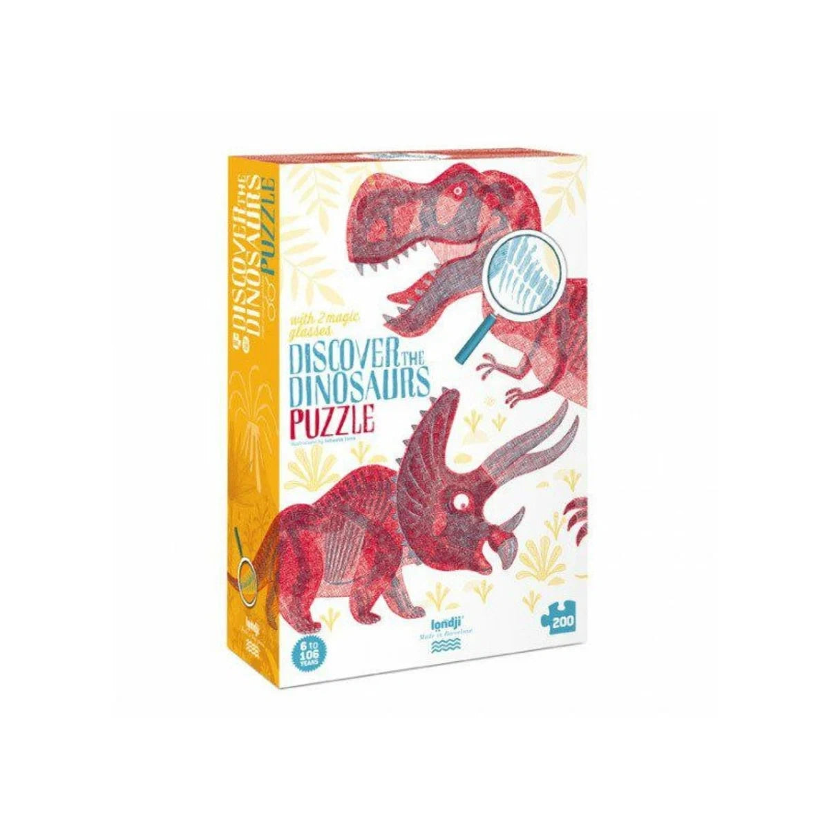 Puzzle edukacyjne Odkryj Dinozaury 200 el. z lupami, od 8 lat