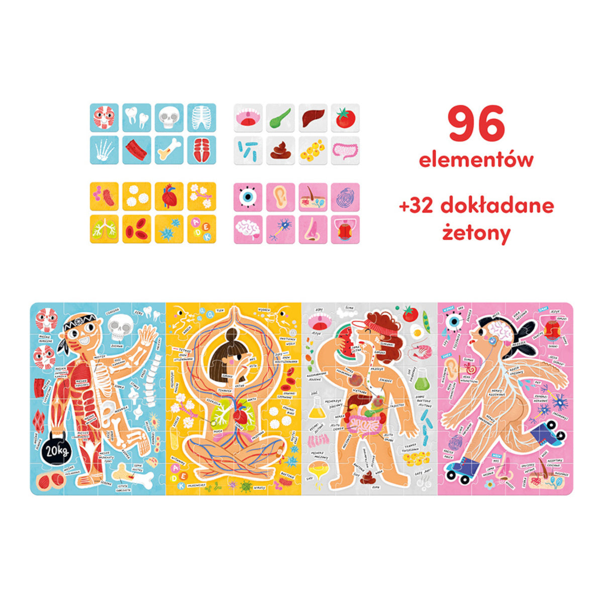 Puzzle edukacyjne Tak działa Moje ciało 96 el., od 5 lat