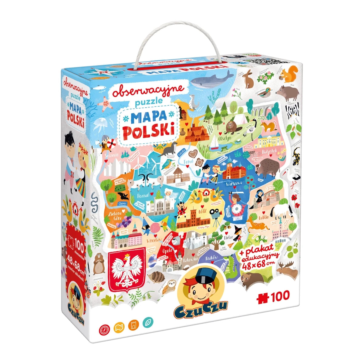 Puzzle obserwacyjne Mapa Polski edukacyjne, od 4 lat