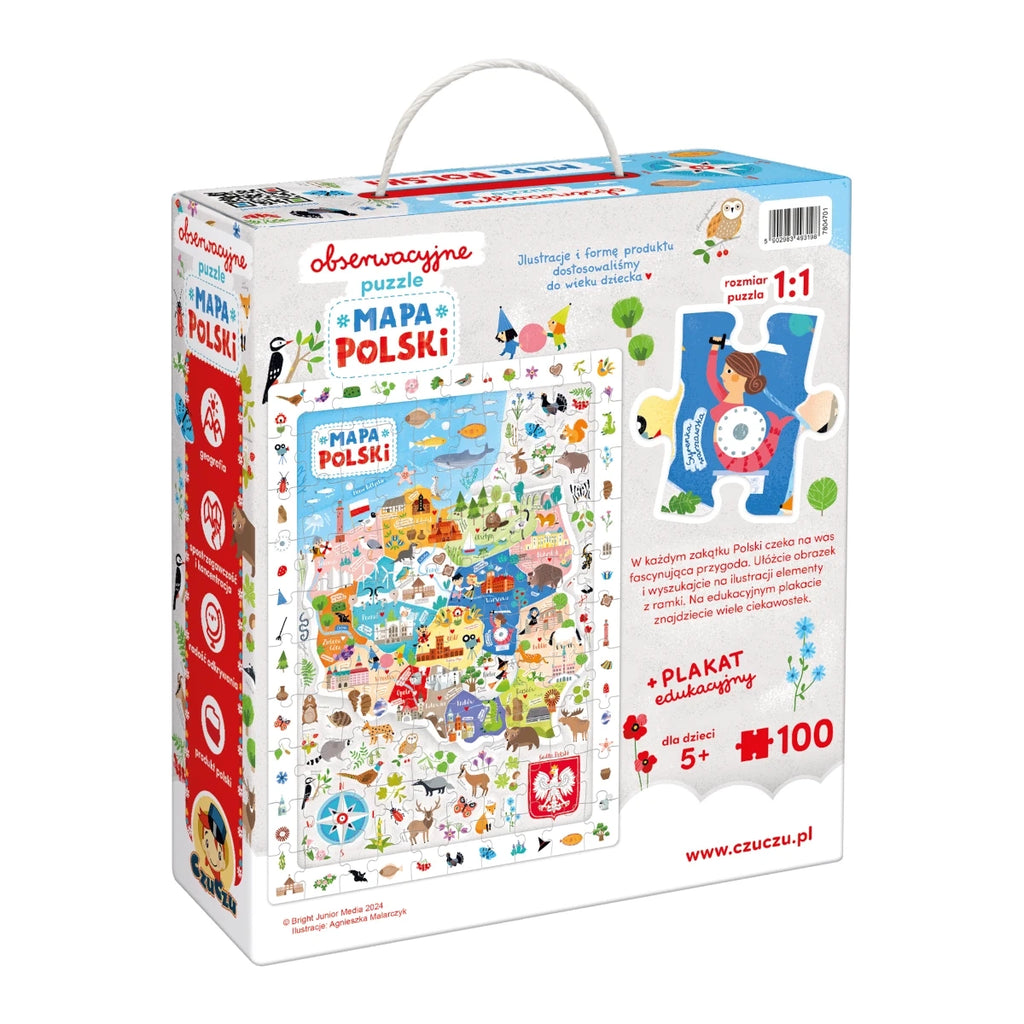 Puzzle obserwacyjne Mapa Polski edukacyjne, od 4 lat