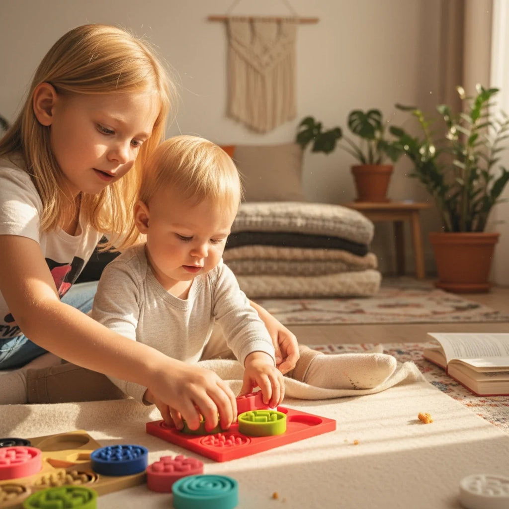 Sensoryczna tęcza Zestaw puzzli sensorycznych Dotyk, kształt 45 el., od 1 roku