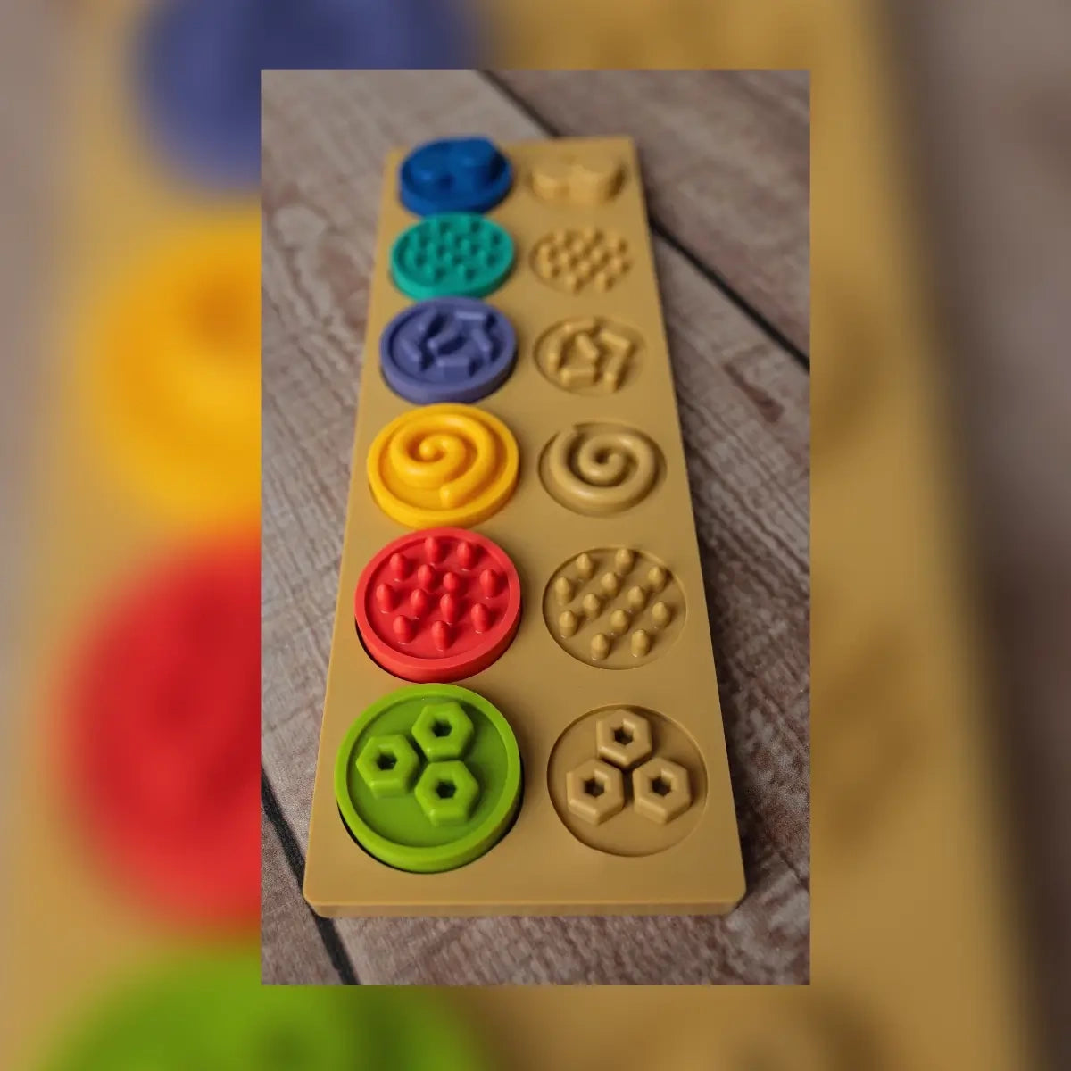 Puzzle sensoryczne kółeczka XL 6 el., od 6 mies.