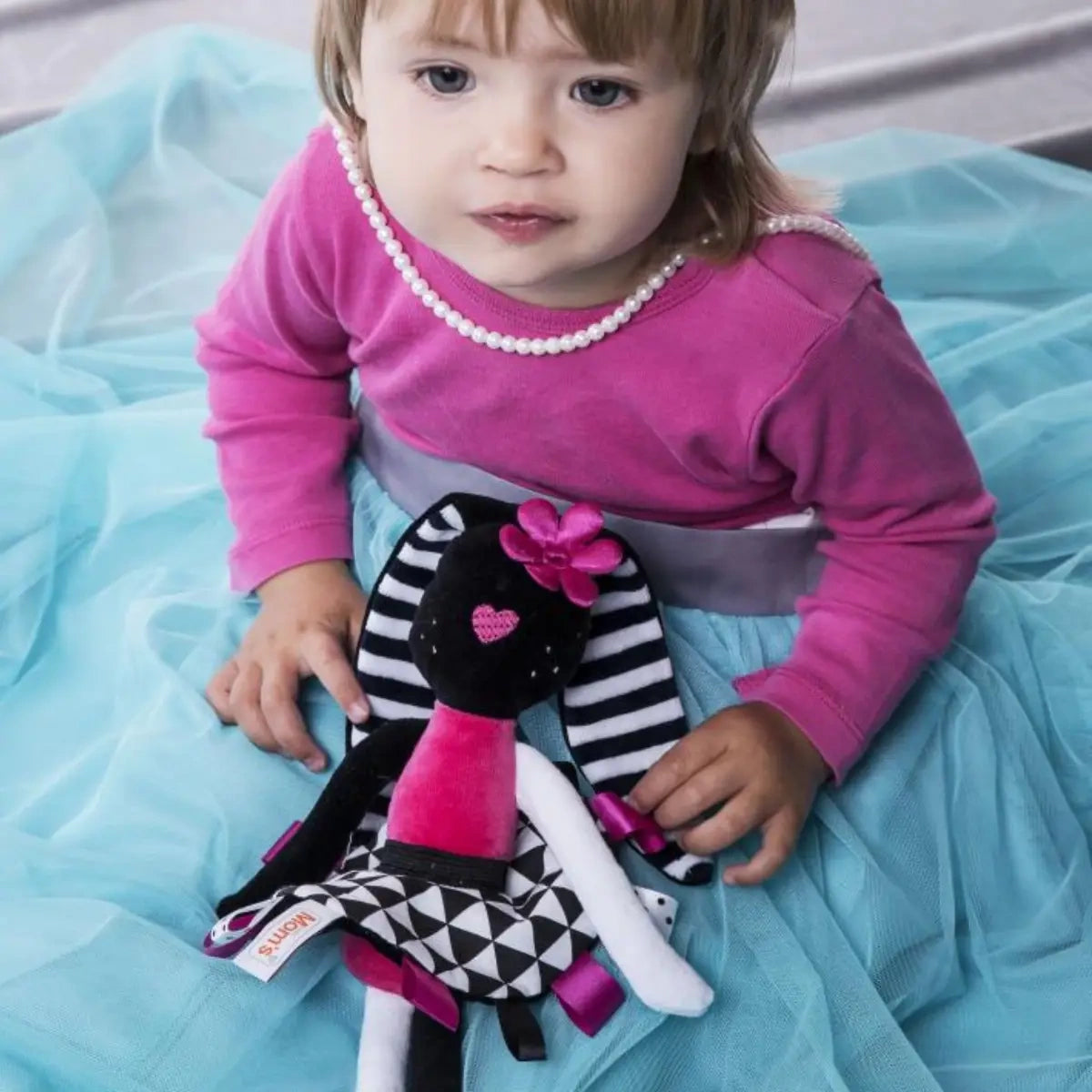 Sensoryczna przytulanka Pani Króliczka 30 cm, od urodzenia