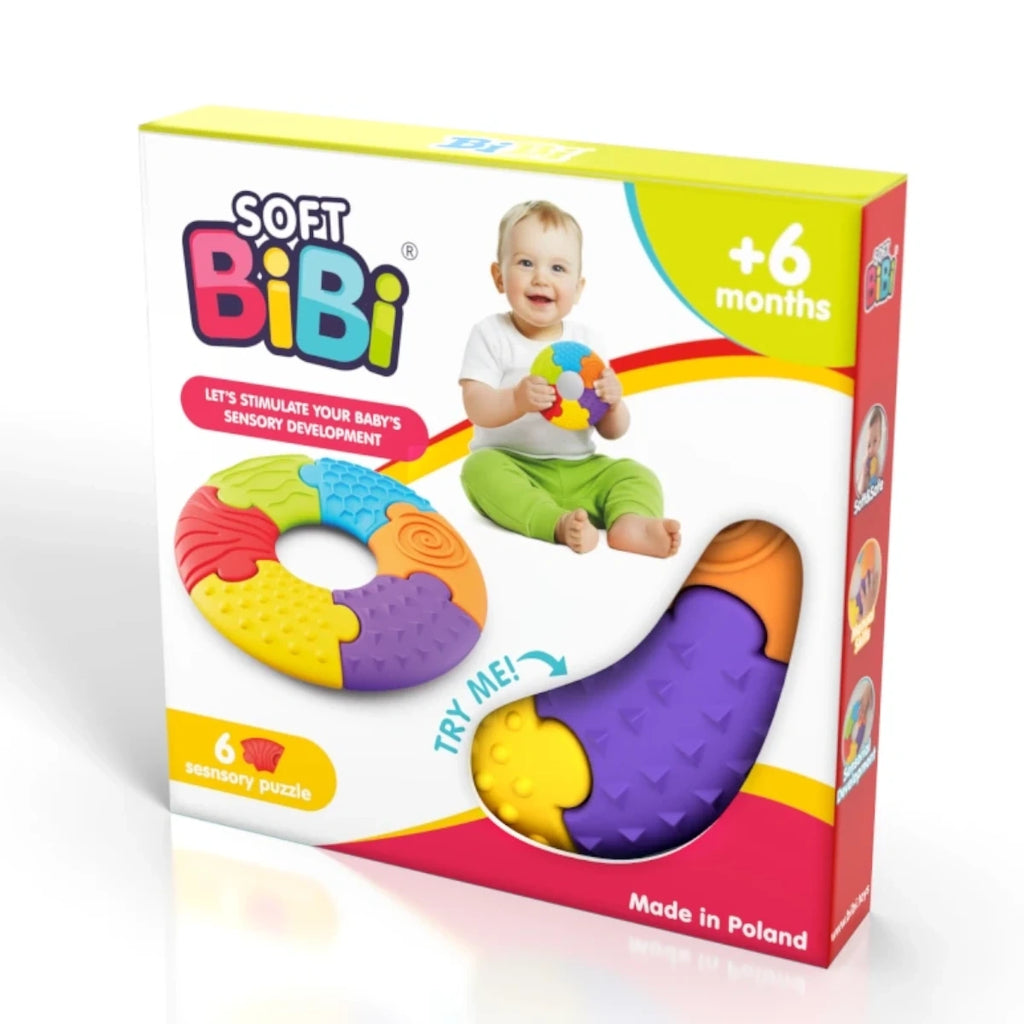 Układanka sensoryczna 6 el. od 6m Soft BiBi Puzzle Circle, od 6 mies.