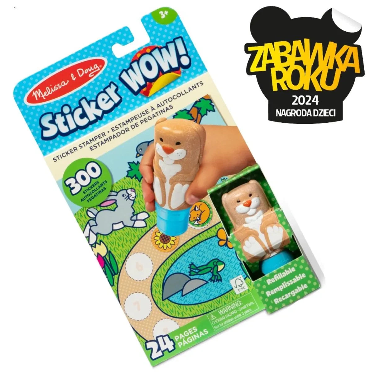 Stempelek z naklejkami Króliczek Sticker Wow!, od 3 lat