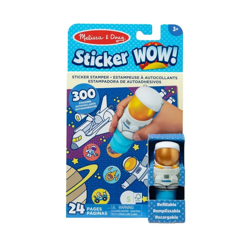 Książeczka i stempelek z naklejkami Astronauta Sticker Wow, od 3 lat