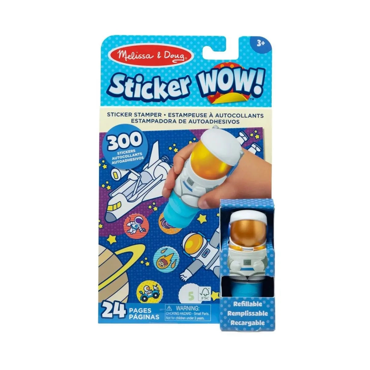 Książeczka i stempelek z naklejkami Astronauta Sticker Wow, od 3 lat