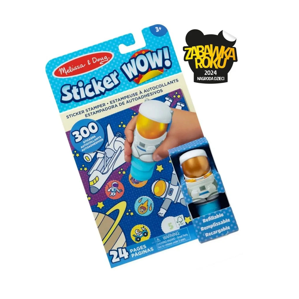 Książeczka i stempelek z naklejkami Astronauta Sticker Wow, od 3 lat