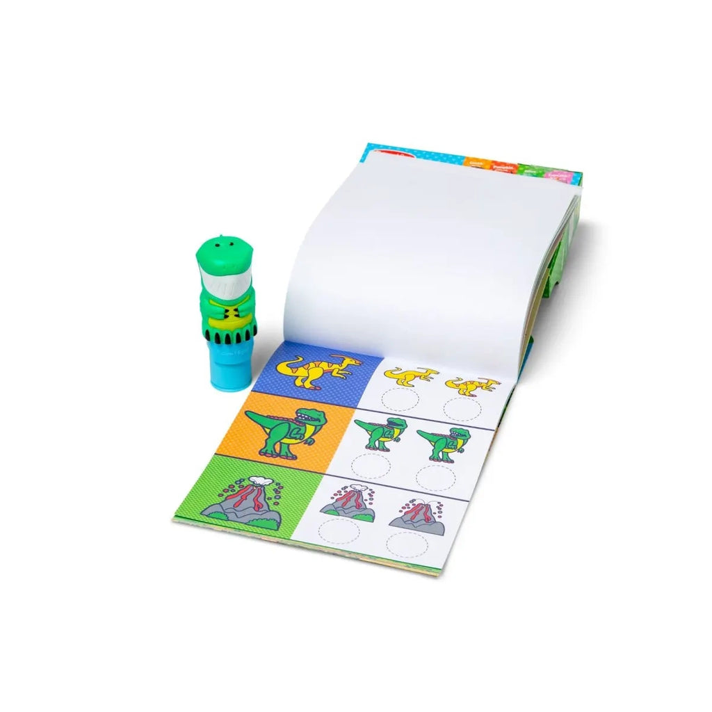 Książeczka i stempelek z naklejkami Dinozaur Sticker Wow, od 3 lat