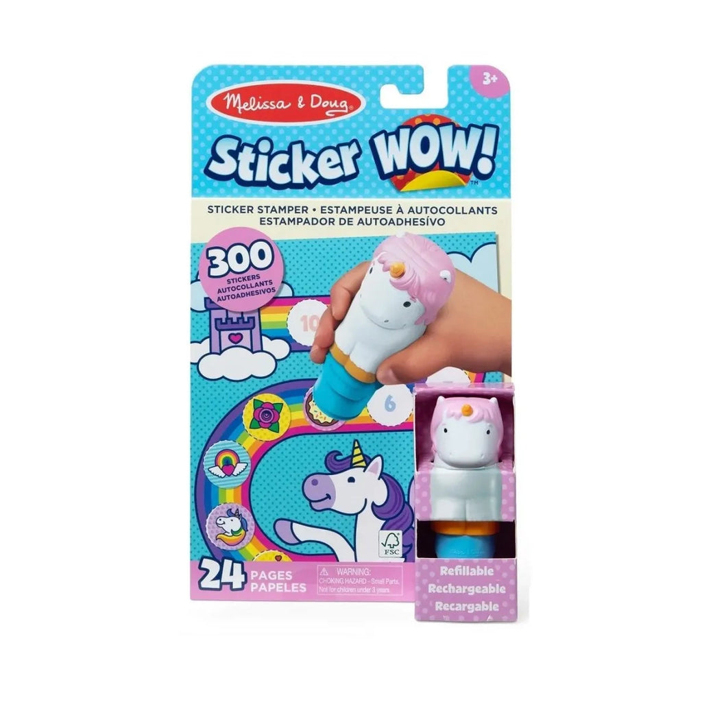 Książeczka i stempelek z naklejkami Jednorożec Sticker Wow, od 3 lat