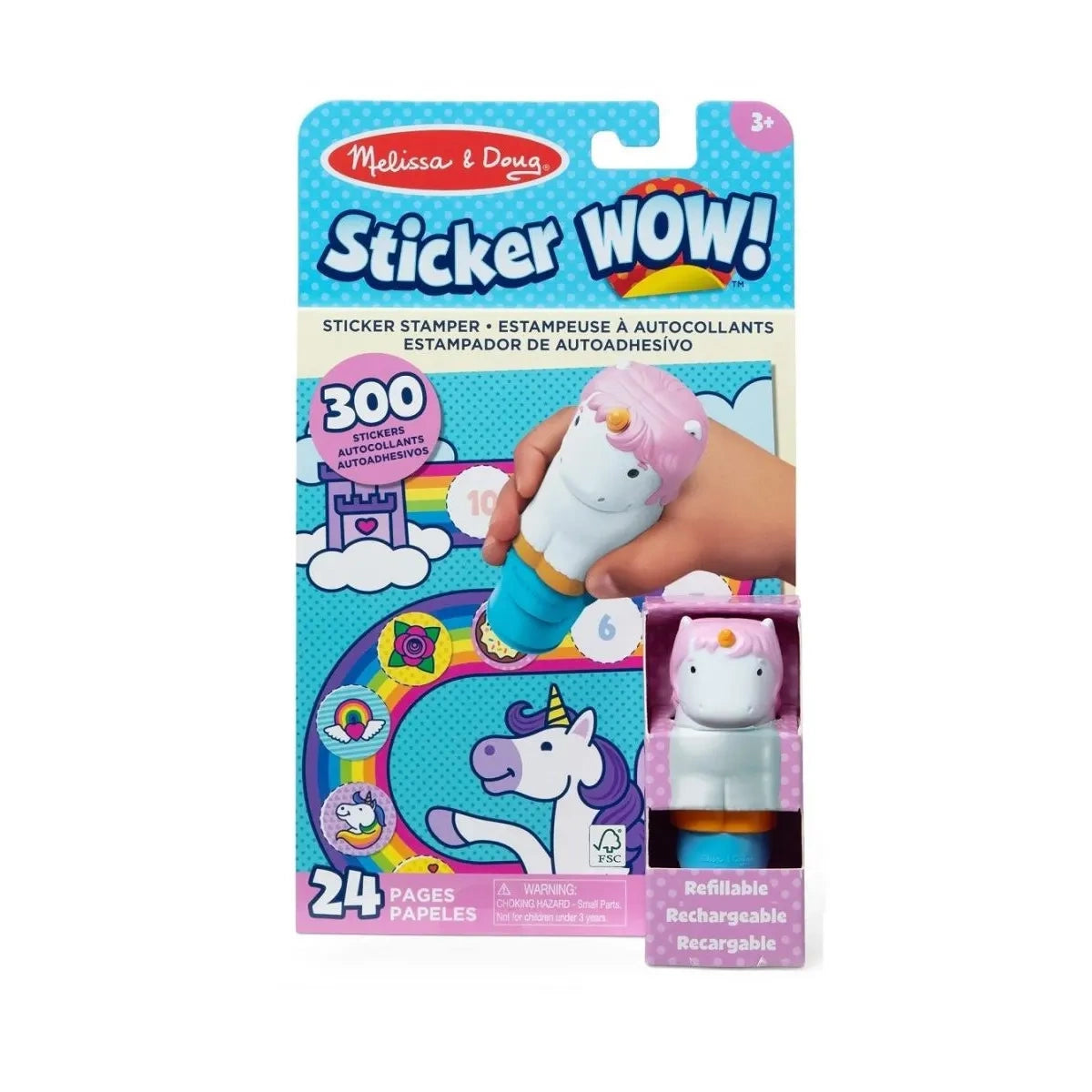 Książeczka i stempelek z naklejkami Jednorożec Sticker Wow, od 3 lat