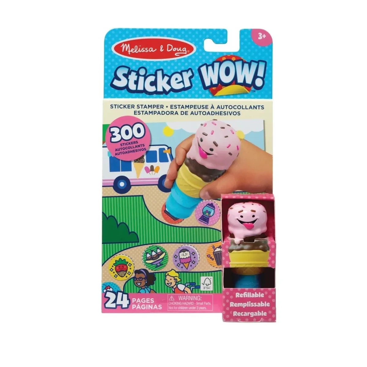 Książeczka i stempelek z naklejkami Lody Sticker Wow, od 3 lat