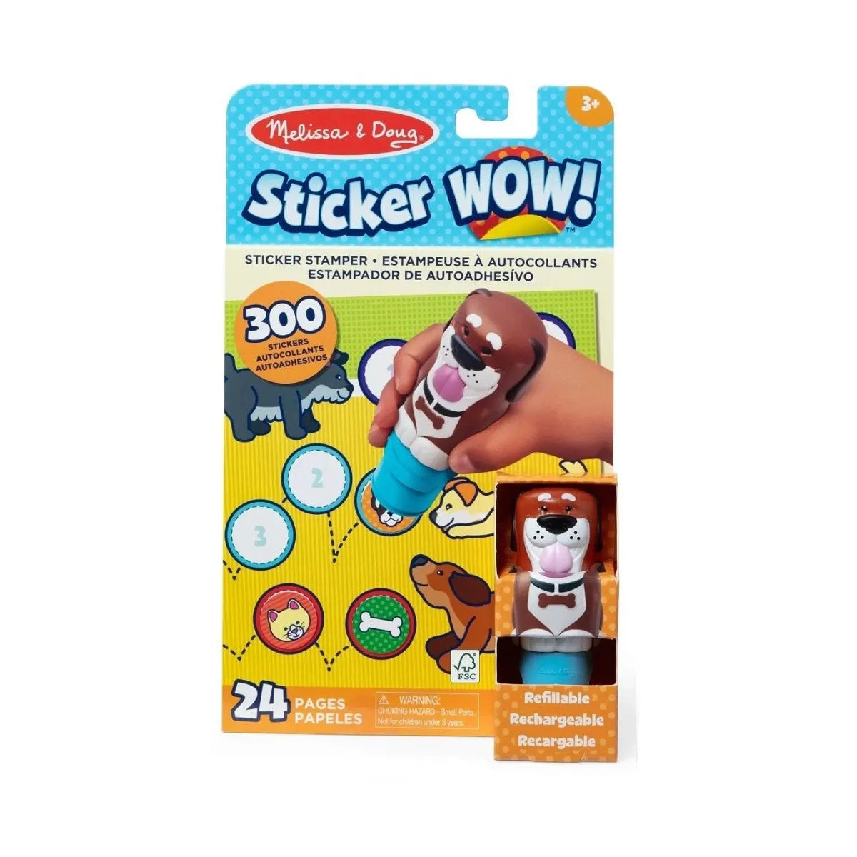 Książeczka i stempelek z naklejkami Pies Sticker Wow, od 3 lat