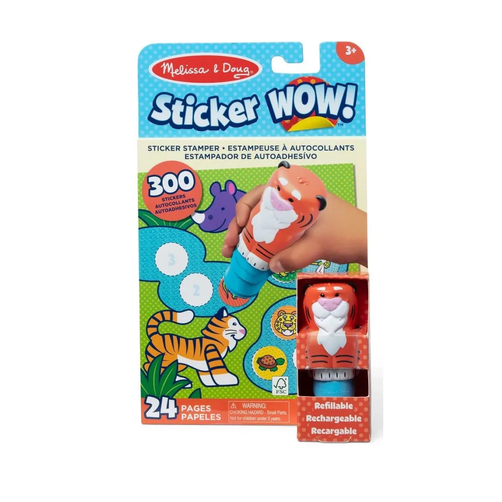 Książeczka i stempelek z naklejkami Tygrys Sticker Wow, od 3 lat