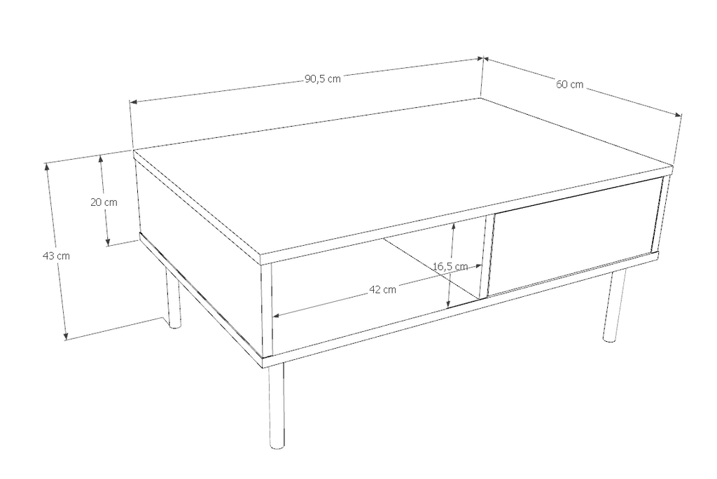 Stolik kawowy Venus 90 cm – kolor Orzech