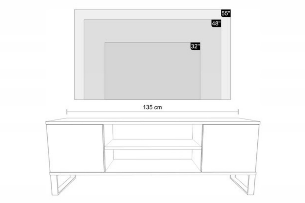 Szafka RTV Focus 135 cm – loft Dąb artisan czarny