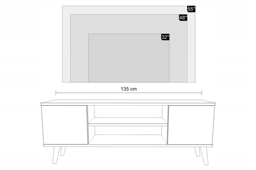 Szafka RTV Focus 135 cm Dąb artisan biały
