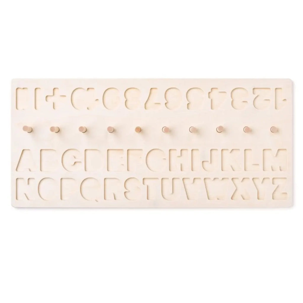 Tablica puzzle alfanumeryczne z literami i cyframi + znaki, od 3 lat