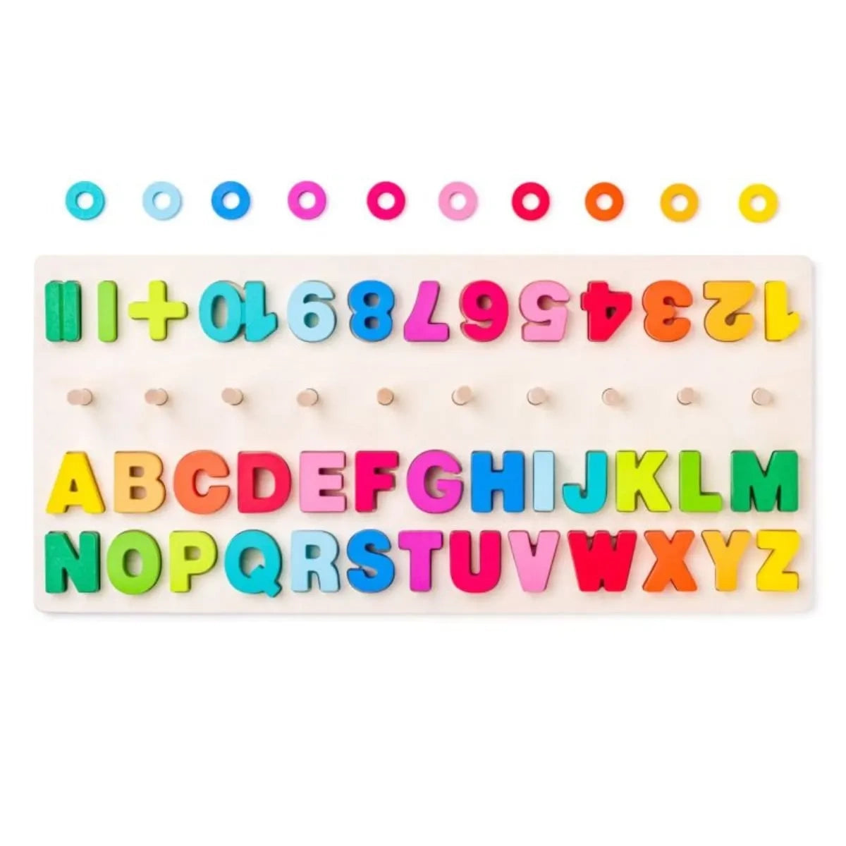 Tablica puzzle alfanumeryczne z literami i cyframi + znaki, od 3 lat