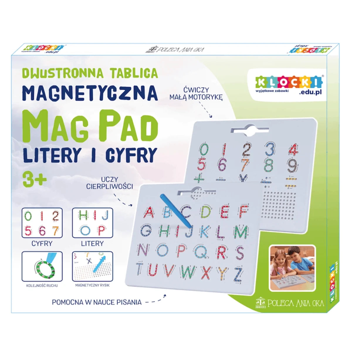 Tablica magnetyczna Litery i Cyfry Dwustronna, od 3 lat