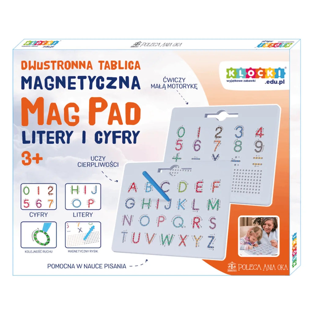Tablica magnetyczna Litery i Cyfry Dwustronna, od 3 lat