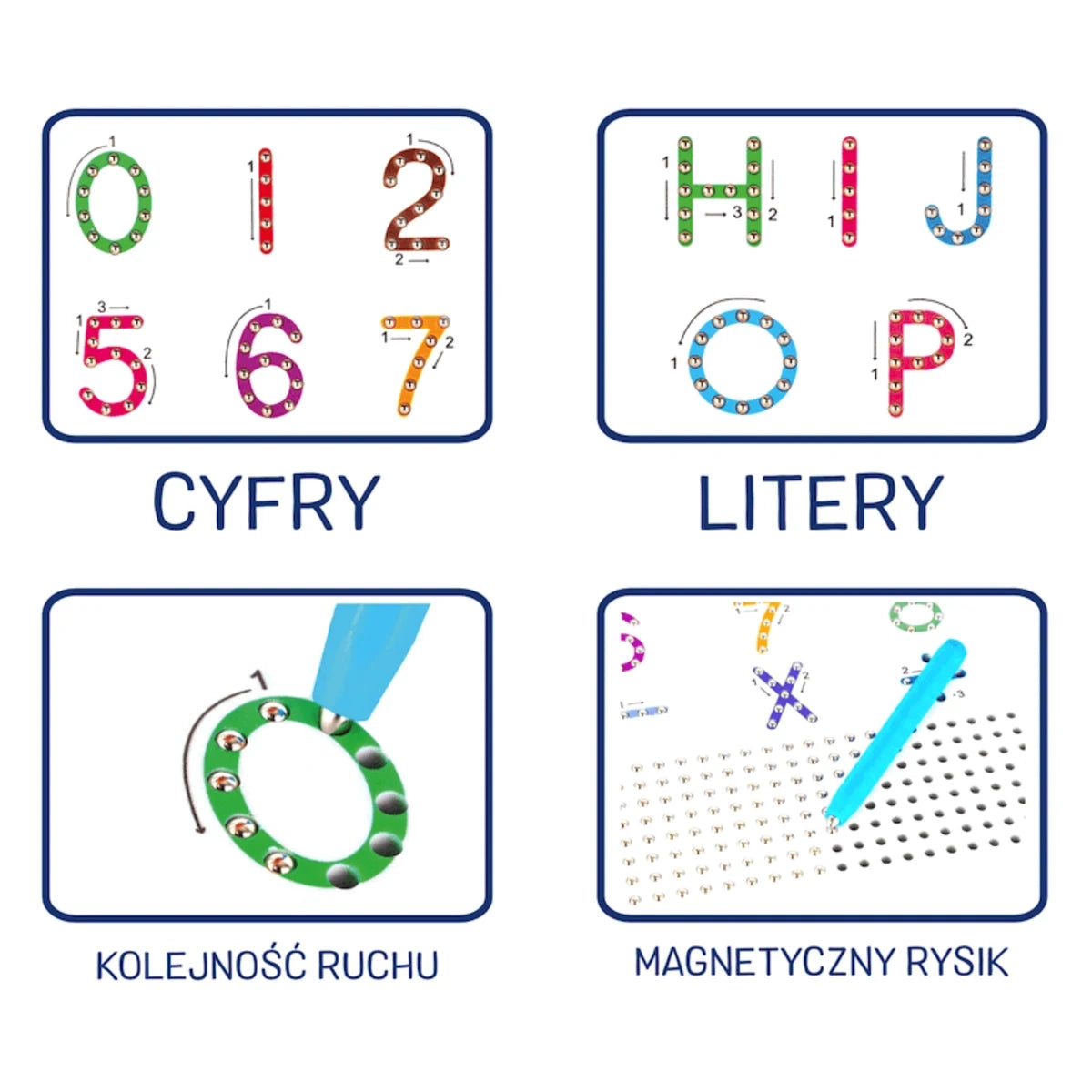 Tablica magnetyczna Litery i Cyfry Dwustronna, od 3 lat