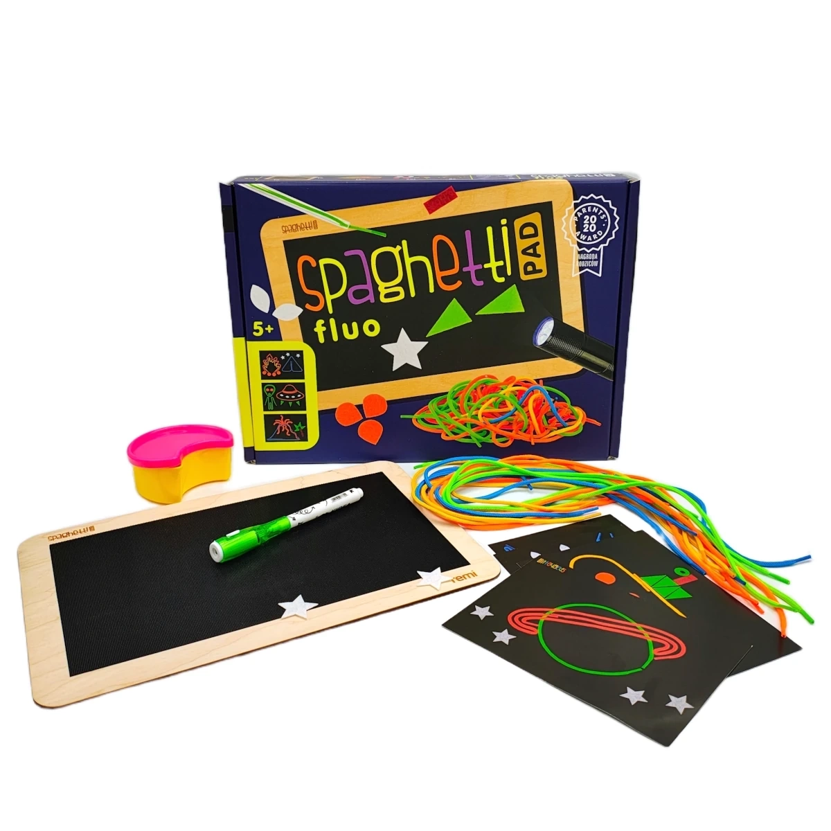 Tabliczka Spaghetti Fluo z latarką LED kreatywna, od 5 lat