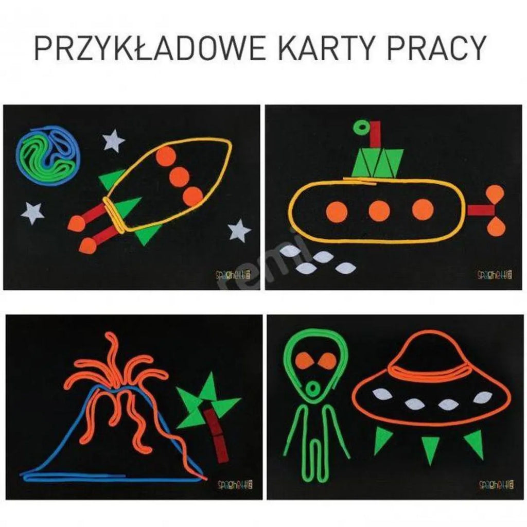 Tabliczka Spaghetti Fluo z latarką LED kreatywna, od 5 lat