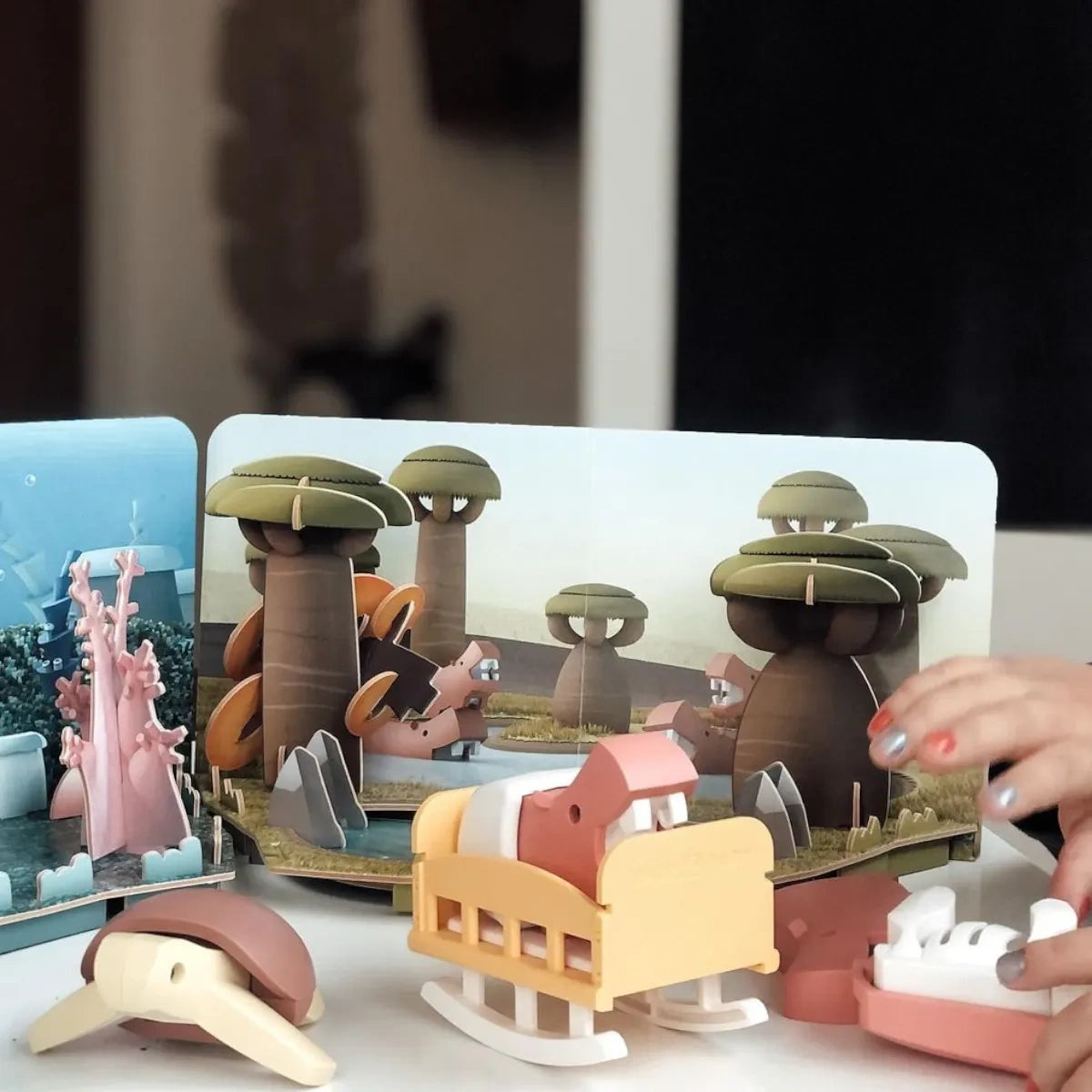 Zabawki magnetyczne 3D dla dzieci safari hipopotam i krokodyl, od 3 lat