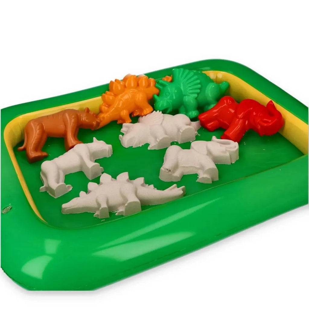 Zestaw piasek kinetyczny NaturSand 2kg + foremki dinozaury, od 3 lat
