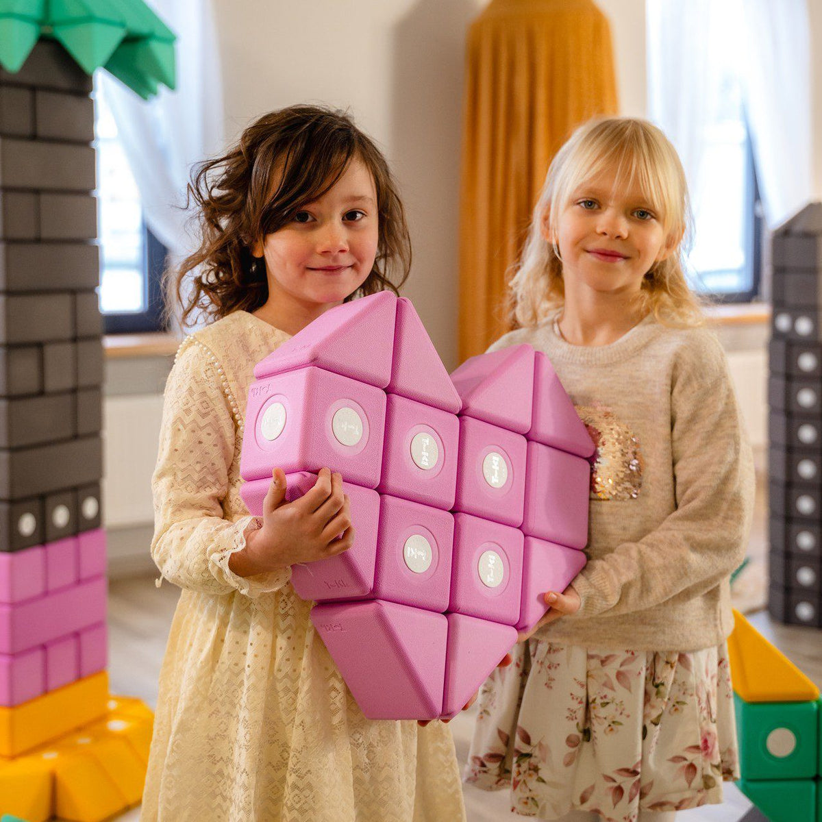 Klocki magnetyczne Builder 128 el. – duże klocki piankowe, od 2 lat